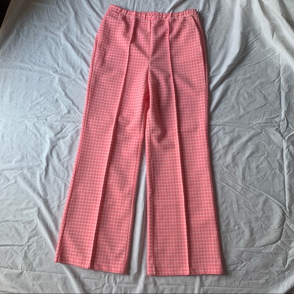 Vintage Pink Gingham Trouser Pants - Picture 7 of 9